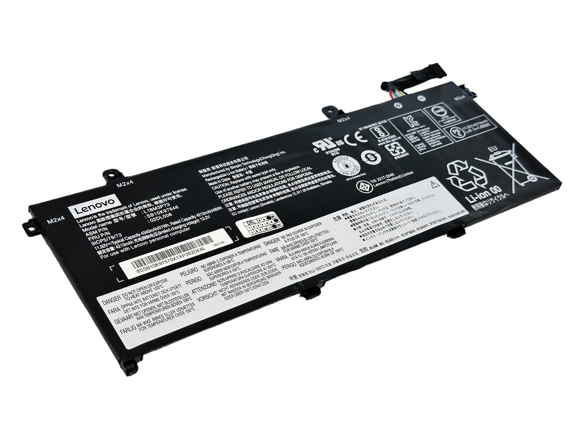 Baterie originala Lenovo ThinkPad 02DL007 02DL008 02DL009 02DL010 5B10W13877 5B10W13905 5B10W13906 5B10W13907 5B10W13908 5B10W13954 5B10W51826 5B10W51827 5B10W51829 5B10W51830 L18M3P73 L18L3P73 L18C3P72 L18C3P71 11.52V 4213mAh, 3 celule