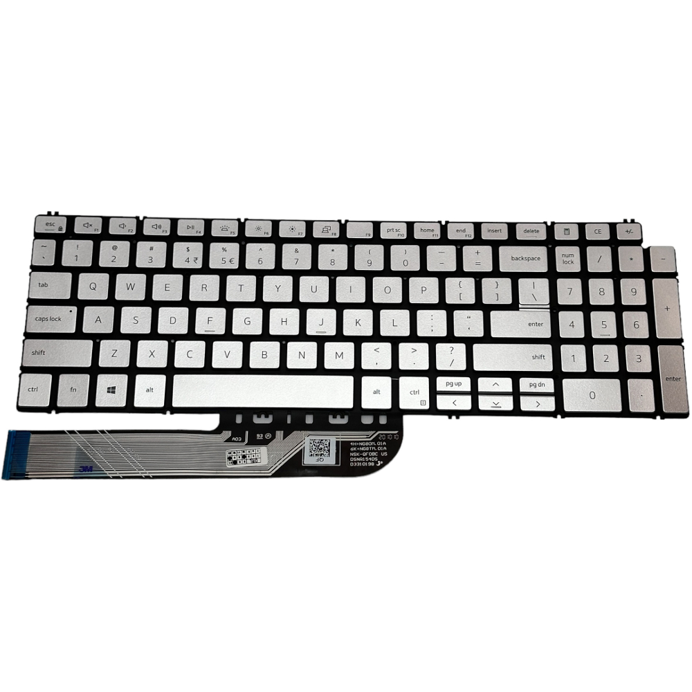 Tastatura originala Dell, layout US, cu iluminare, argintie, GHTYC, DRLN3585